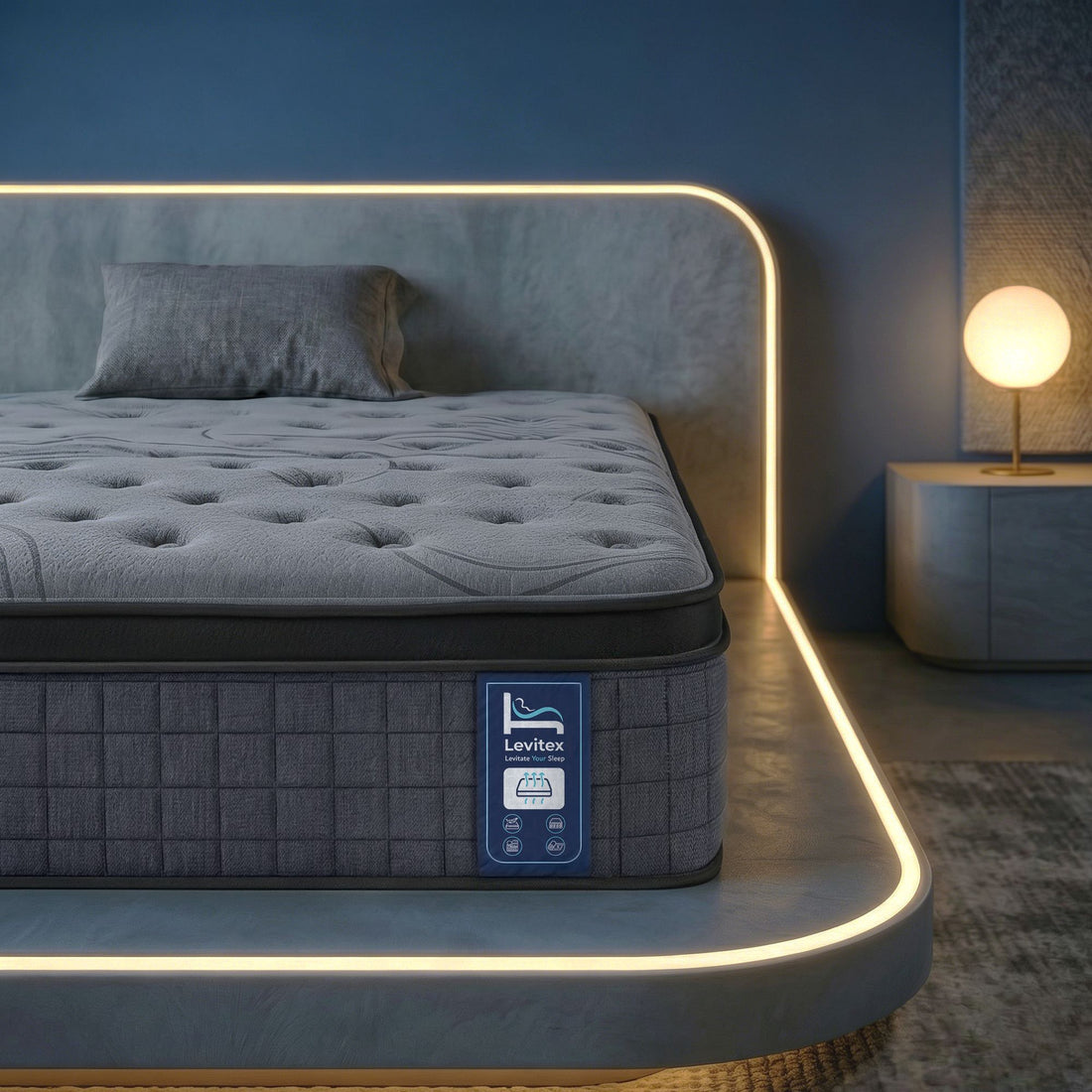 Levitex 33 cm Mattress 8.0 Extra Firm 7-Zone Pocket Spring Mattress with Dual-Row Edge Support &amp; Breathable Knit Cover King Single-Furniture > Mattresses > King Single Mattress-PEROZ Accessories