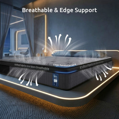 Levitex 33 cm Mattress 8.0 Extra Firm 7-Zone Pocket Spring Mattress with Dual-Row Edge Support &amp; Breathable Knit Cover King Single-Furniture > Mattresses > King Single Mattress-PEROZ Accessories