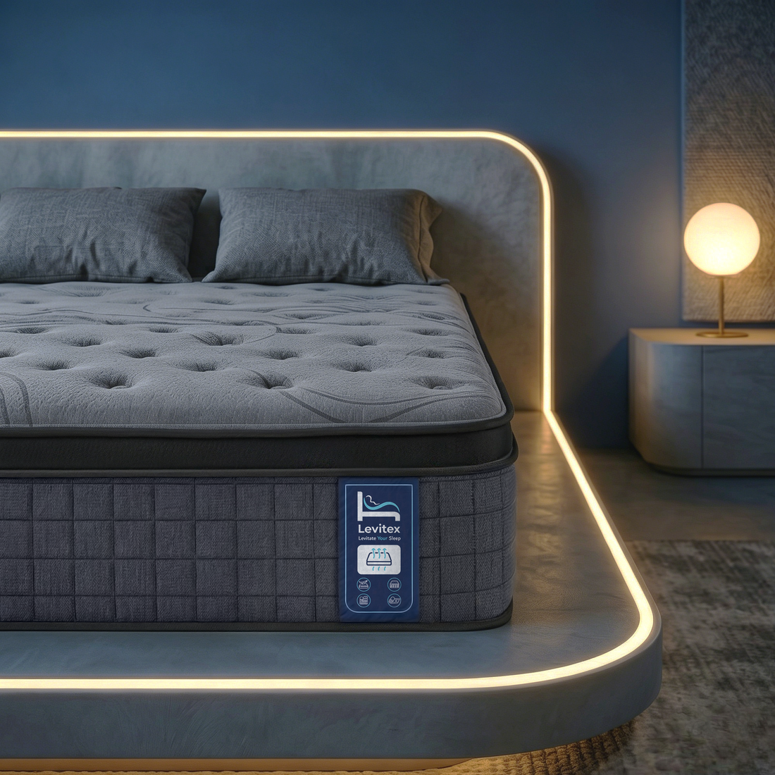 Levitex 33 cm Mattress 8.0 Extra Firm 7-Zone Pocket Spring Mattress with Dual-Row Edge Support &amp; Breathable Knit Cover Queen-Furniture > Mattresses > Queen Mattress-PEROZ Accessories