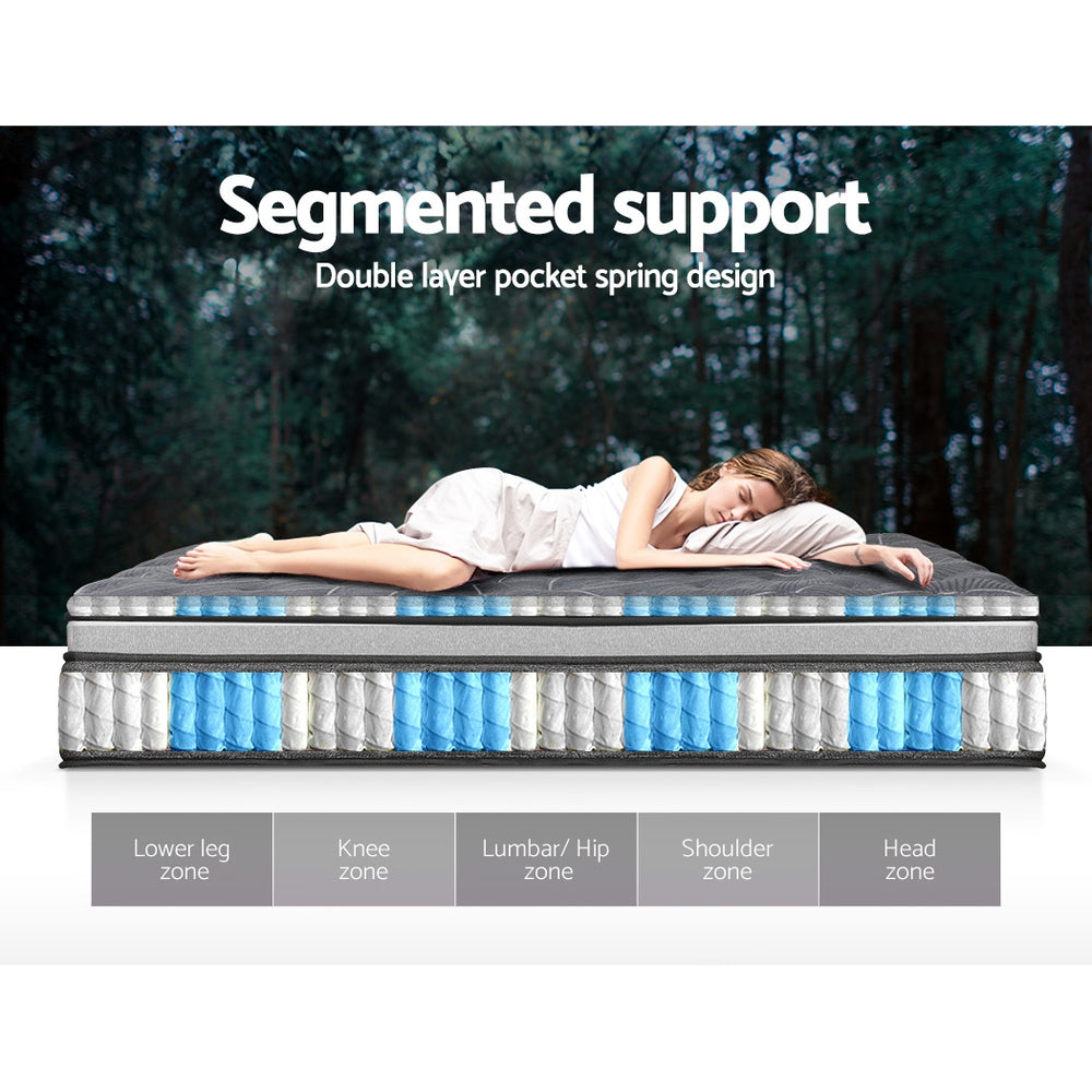 Giselle Bedding 34cm Mattress Double Layer Pocket Spring Double-Mattresses-PEROZ Accessories