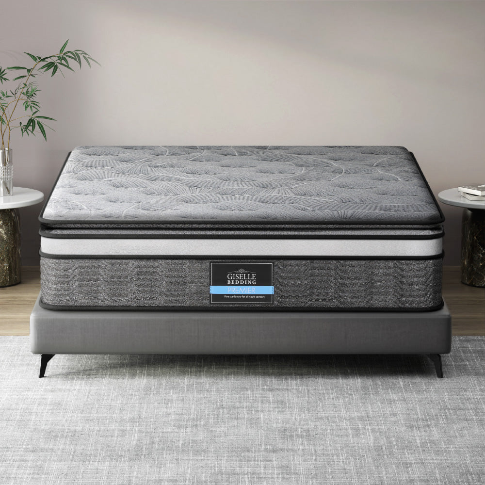 Giselle Bedding 34cm Mattress Double Layer Pocket Spring Queen-Mattresses-PEROZ Accessories