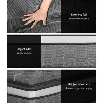 Giselle Bedding 34cm Mattress Double Layer Pocket Spring Queen-Mattresses-PEROZ Accessories