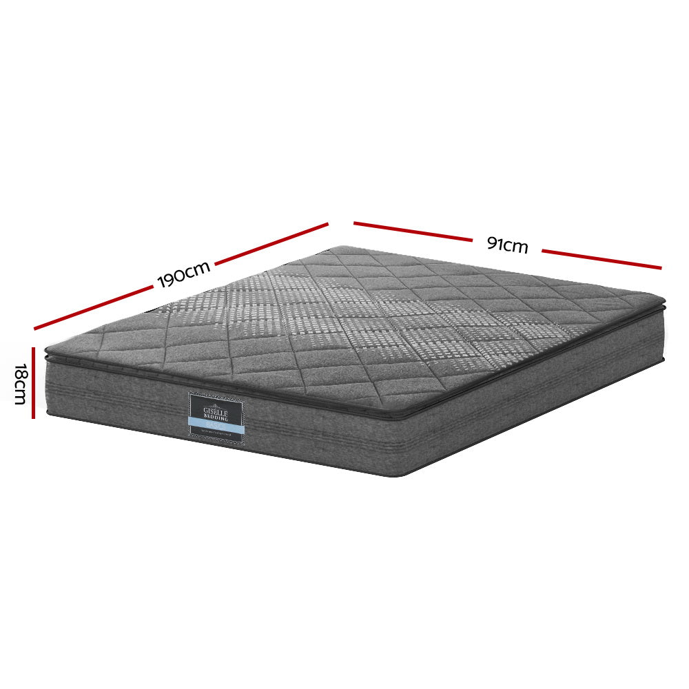 Giselle Bedding 18cm Mattress Pillow Top Single-Mattresses-PEROZ Accessories