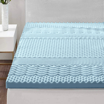 Giselle Bedding Memory Foam Mattress Topper 7-Zone 5cm Double-Furniture &gt; Mattresses &gt; Mattress Toppers-PEROZ Accessories