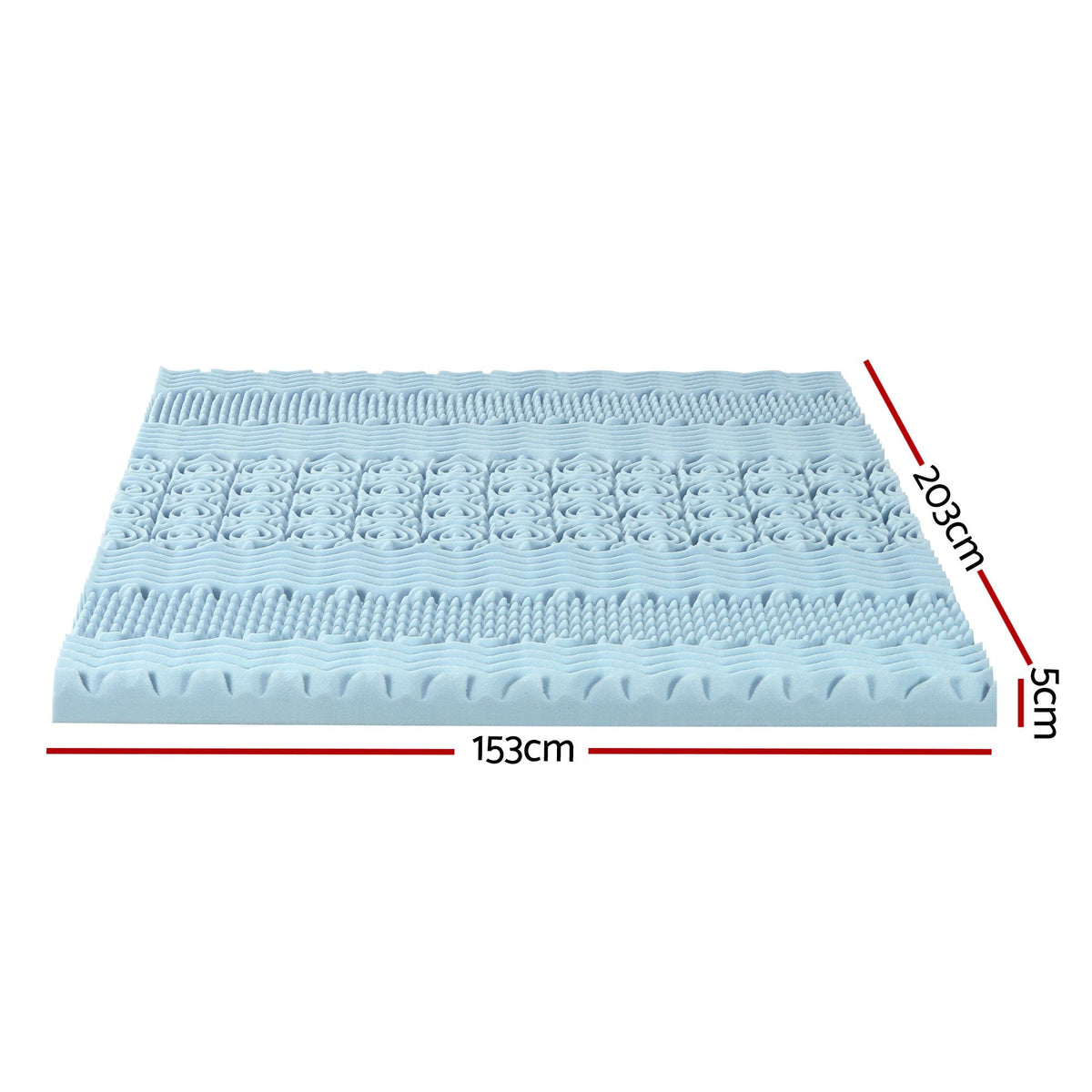 Giselle Bedding Memory Foam Mattress Topper 7-Zone 5cm Queen-Mattress Toppers-PEROZ Accessories