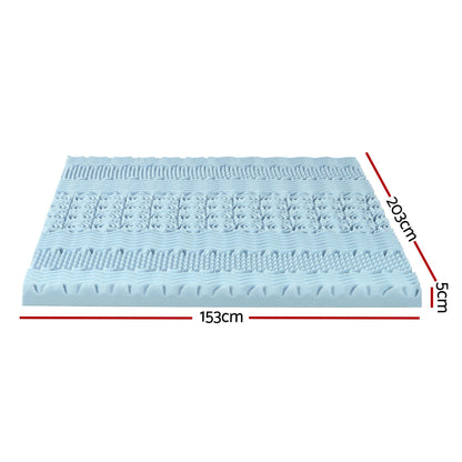 Giselle Bedding Memory Foam Mattress Topper 7-Zone 5cm Queen-Mattress Toppers-PEROZ Accessories