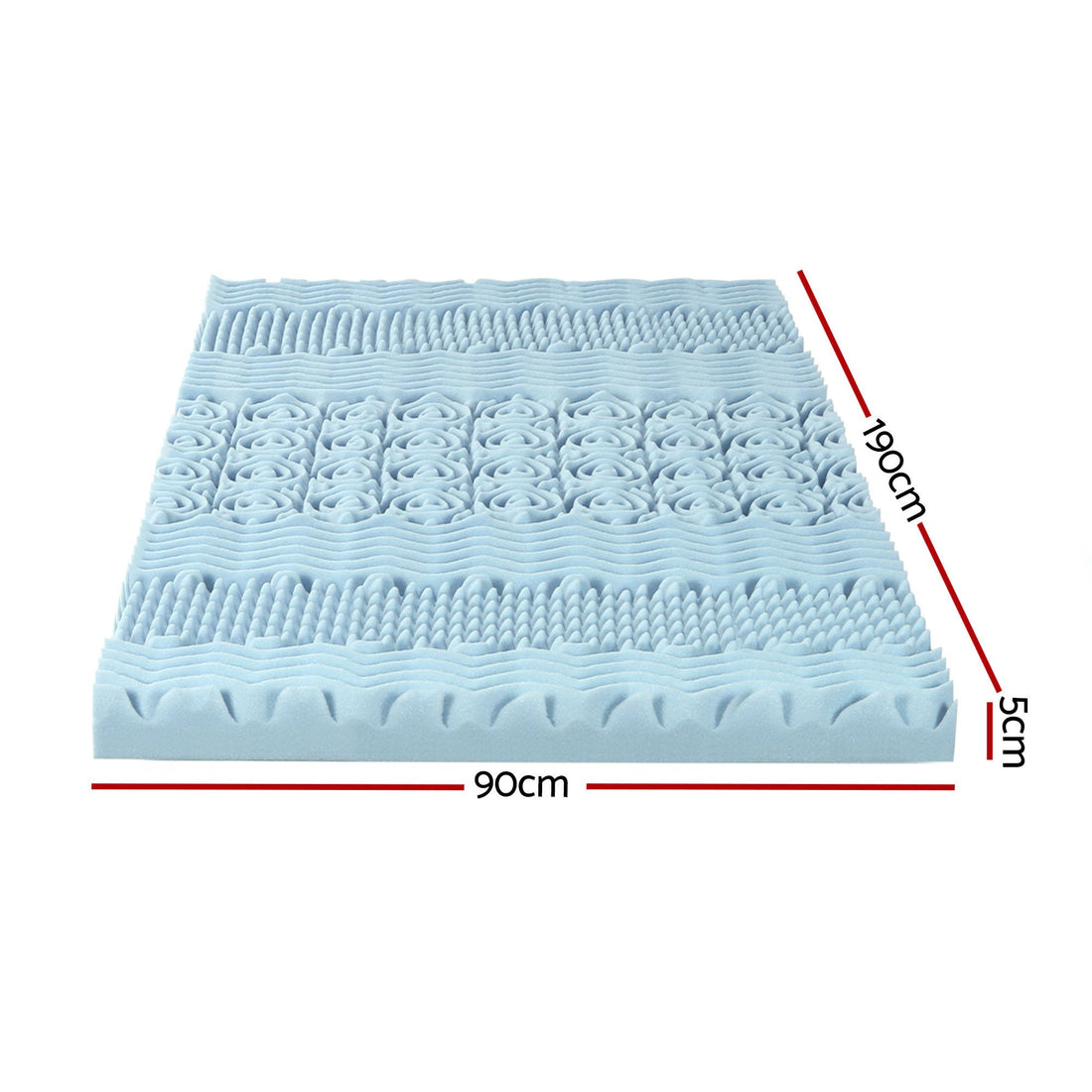 Giselle Bedding Memory Foam Mattress Topper 7-Zone 5cm Single-Mattress Toppers-PEROZ Accessories
