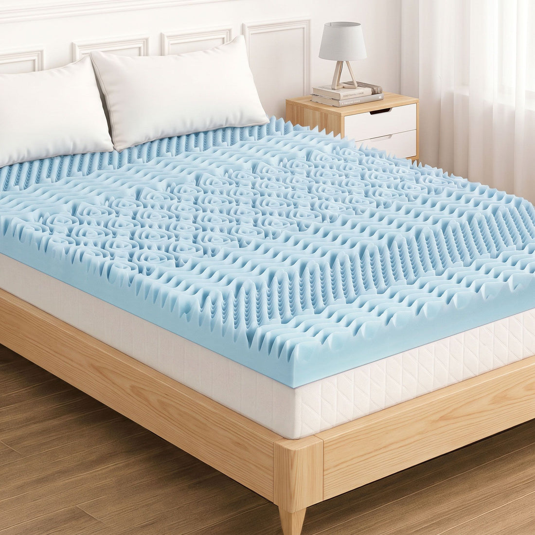 Giselle Bedding Memory Foam Mattress Topper 7-Zone 8cm King-Mattress Toppers-PEROZ Accessories