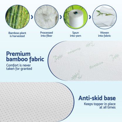 Giselle Bedding Memory Foam Mattress Topper 7-Zone 8cm King-Mattress Toppers-PEROZ Accessories