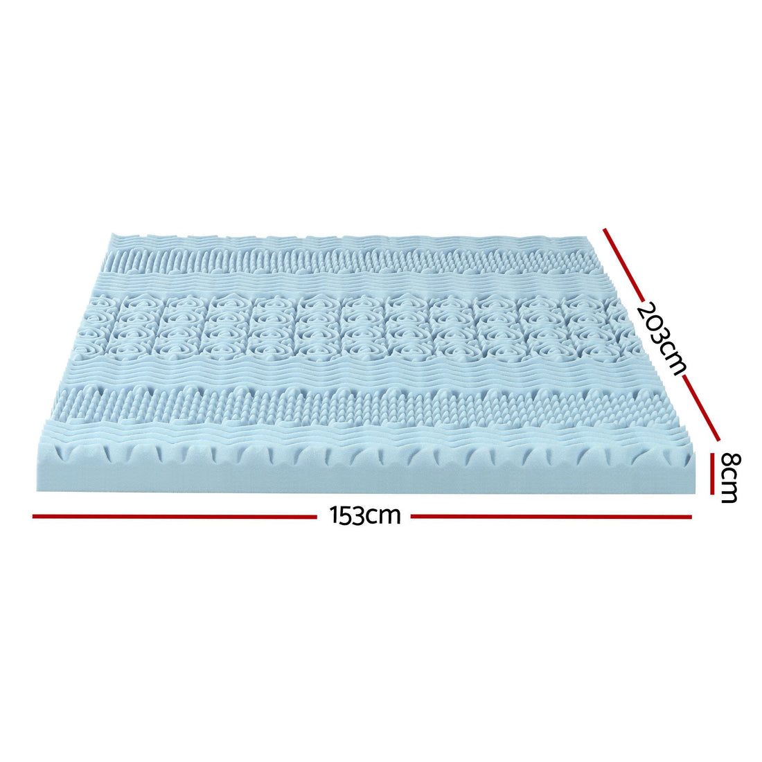 Giselle Bedding Memory Foam Mattress Topper 7-Zone 8cm Queen-Mattress Toppers-PEROZ Accessories