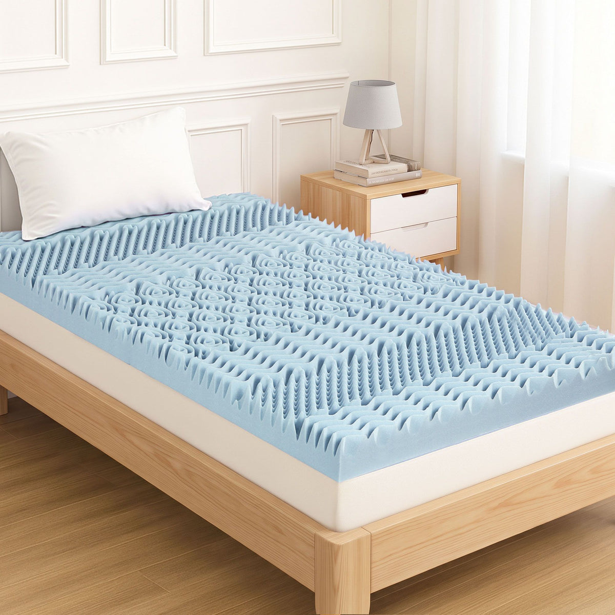 Giselle Bedding Memory Foam Mattress Topper 7-Zone 8cm Single-Mattress Toppers-PEROZ Accessories
