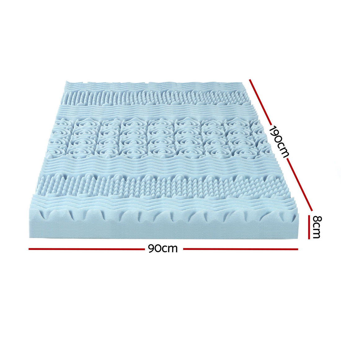 Giselle Bedding Memory Foam Mattress Topper 7-Zone 8cm Single-Mattress Toppers-PEROZ Accessories
