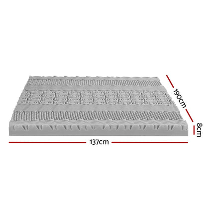 Giselle Bedding 8cm Memory Foam Mattress Topper 7-Zone Graphite Double-Furniture > Mattresses > Mattress Toppers-PEROZ Accessories