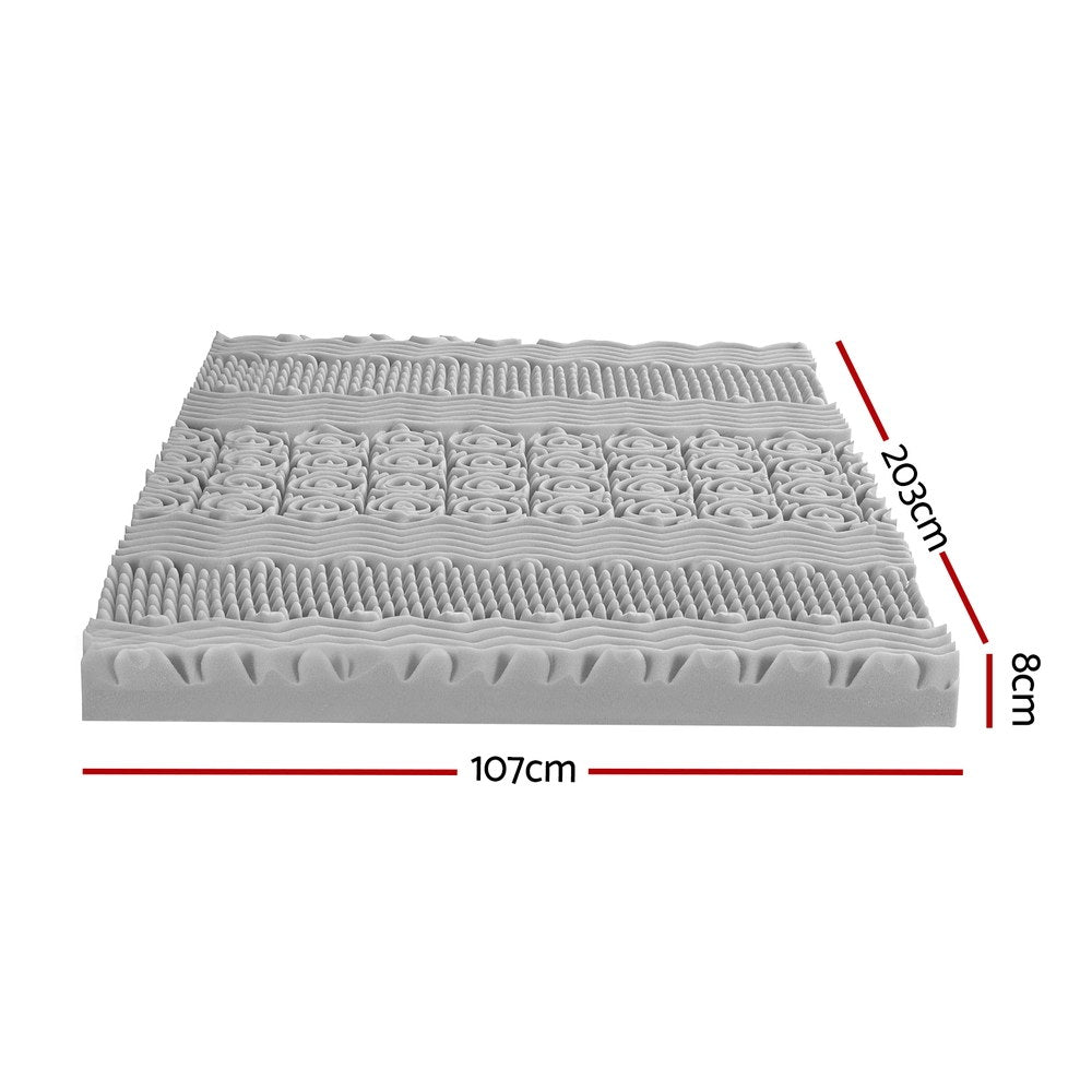 Giselle Bedding 8cm Memory Foam Mattress Topper 7-Zone Graphite King Single-Furniture > Mattresses > Mattress Toppers-PEROZ Accessories