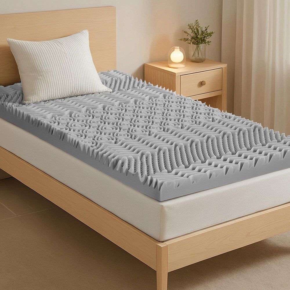 Giselle Bedding 8cm Memory Foam Mattress Topper 7-Zone Graphite King Single-Furniture > Mattresses > Mattress Toppers-PEROZ Accessories
