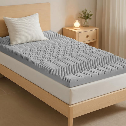 Giselle Bedding 8cm Memory Foam Mattress Topper 7-Zone Graphite King Single-Furniture > Mattresses > Mattress Toppers-PEROZ Accessories