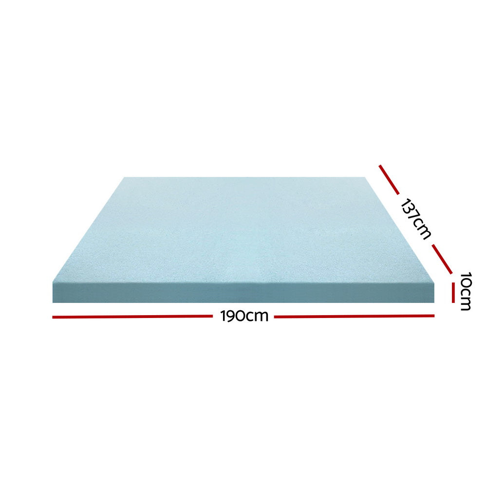 Giselle Bedding Memory Foam Mattress Topper Cool Gel Bed Mat Bamboo 10cm Double-Furniture &gt; Mattresses &gt; Mattress Toppers-PEROZ Accessories