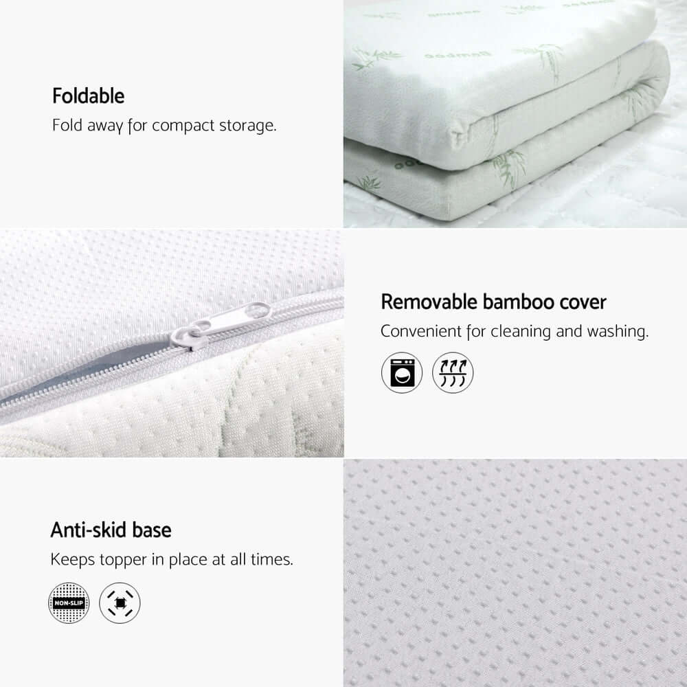Giselle Bedding Memory Foam Mattress Topper Cool Gel 5cm King Single-Furniture &gt; Mattresses &gt; Mattress Toppers-PEROZ Accessories