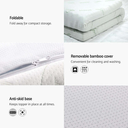 Giselle Bedding Memory Foam Mattress Topper Cool Gel 5cm King Single-Furniture &gt; Mattresses &gt; Mattress Toppers-PEROZ Accessories