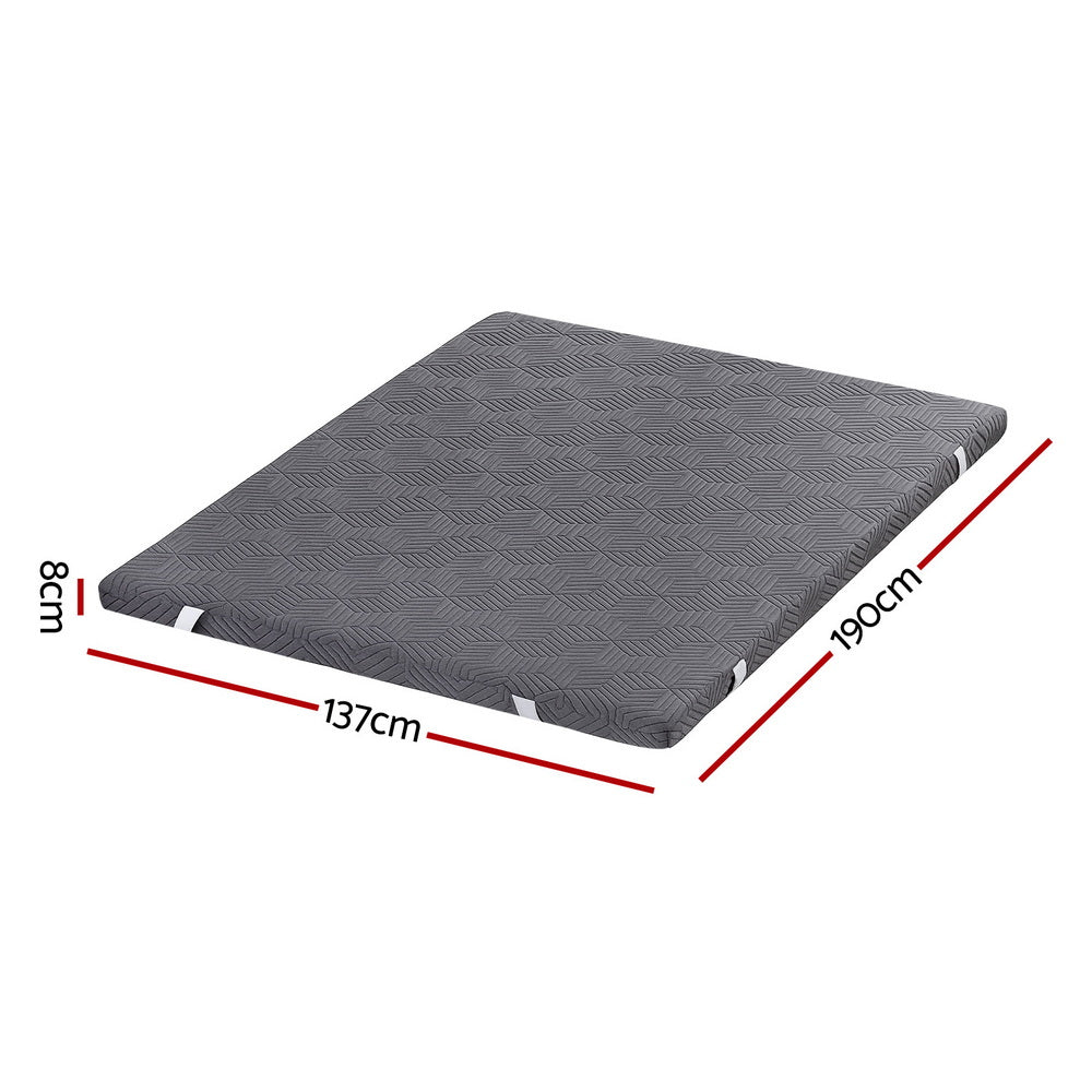 Giselle 8cm Memory Foam Mattress Topper Gel Dual Layer Foam Bamboo Double-Furniture > Mattresses > Mattress Toppers-PEROZ Accessories