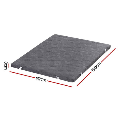 Giselle 8cm Memory Foam Mattress Topper Gel Dual Layer Foam Bamboo Double-Furniture > Mattresses > Mattress Toppers-PEROZ Accessories