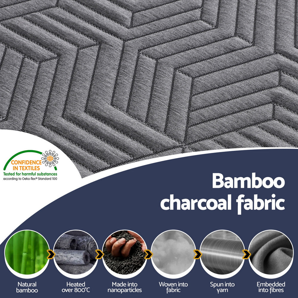 Giselle 8cm Memory Foam Mattress Topper Gel Dual Layer Foam Bamboo Queen-Furniture &gt; Mattresses &gt; Mattress Toppers-PEROZ Accessories