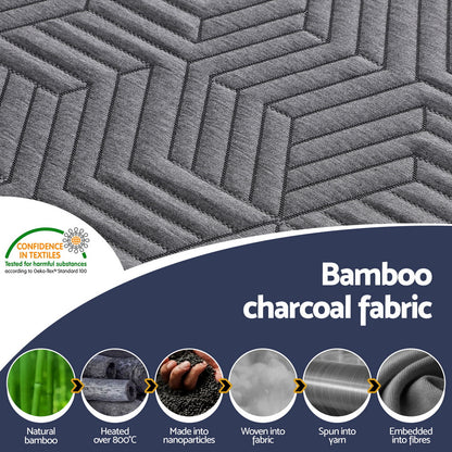 Giselle 8cm Memory Foam Mattress Topper Gel Dual Layer Foam Bamboo Queen-Furniture &gt; Mattresses &gt; Mattress Toppers-PEROZ Accessories