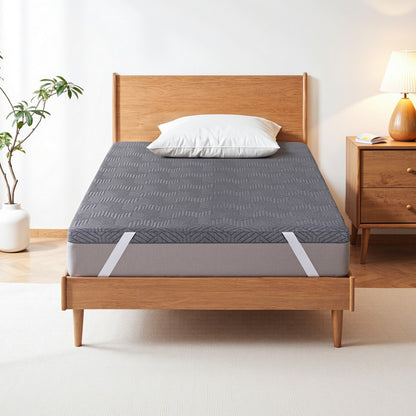 Giselle 8cm Memory Foam Mattress Topper Gel Dual Layer Foam Bamboo Single-Furniture > Mattresses > Mattress Toppers-PEROZ Accessories