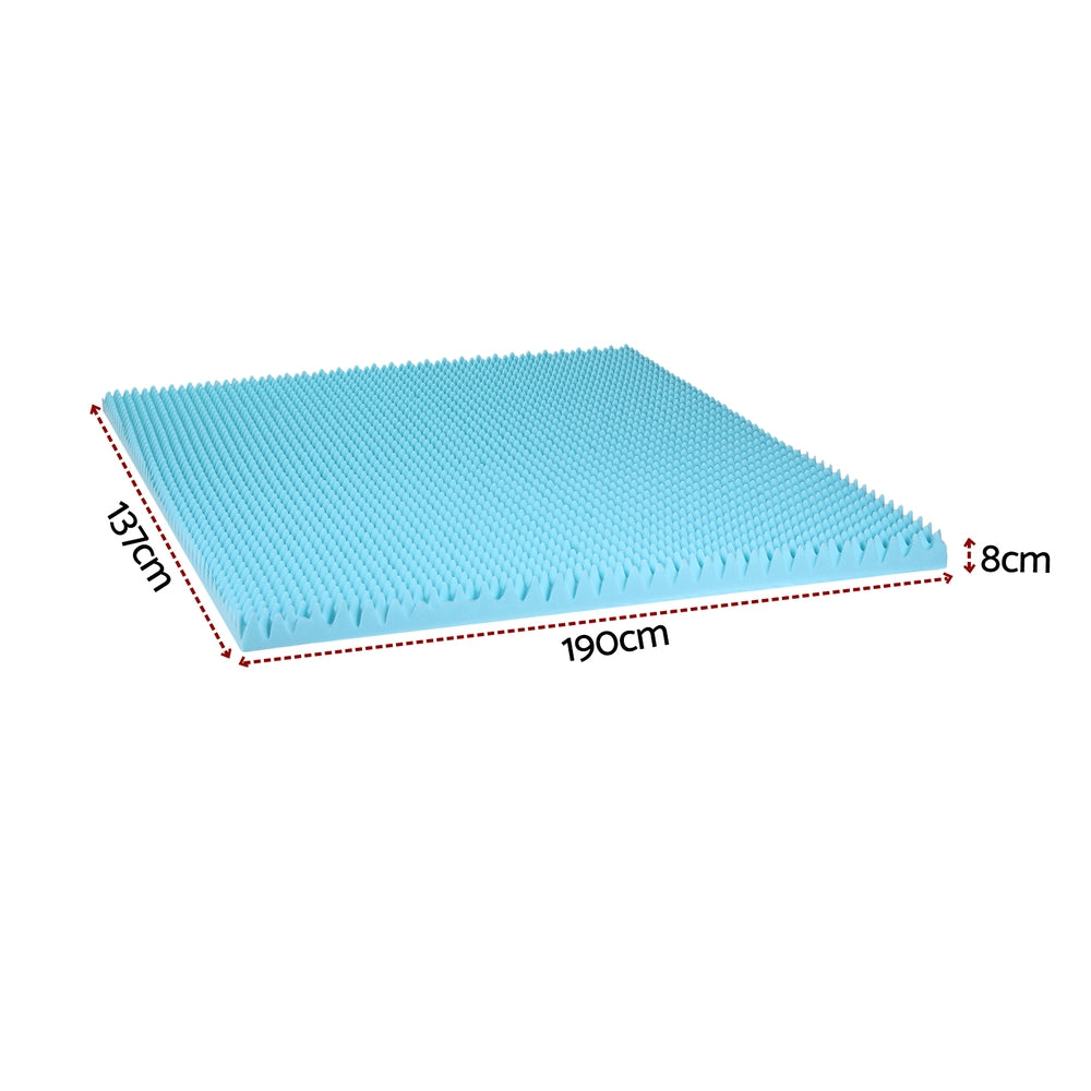 Giselle 8cm Memory Foam Mattress Topper Gel Egg Crate Foam Bamboo Double-Furniture > Mattresses > Mattress Toppers-PEROZ Accessories