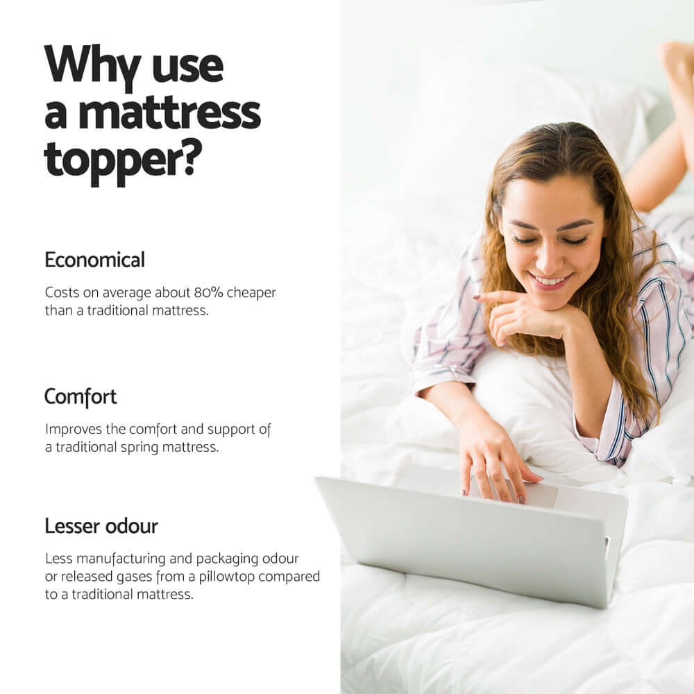 Giselle Bedding Memory Foam Mattress Topper Egg Crate 5cm King Single-Furniture &gt; Mattresses &gt; Mattress Toppers-PEROZ Accessories