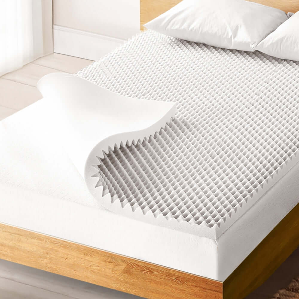 Giselle Bedding Memory Foam Mattress Topper Egg Crate 5cm King Single-Furniture &gt; Mattresses &gt; Mattress Toppers-PEROZ Accessories