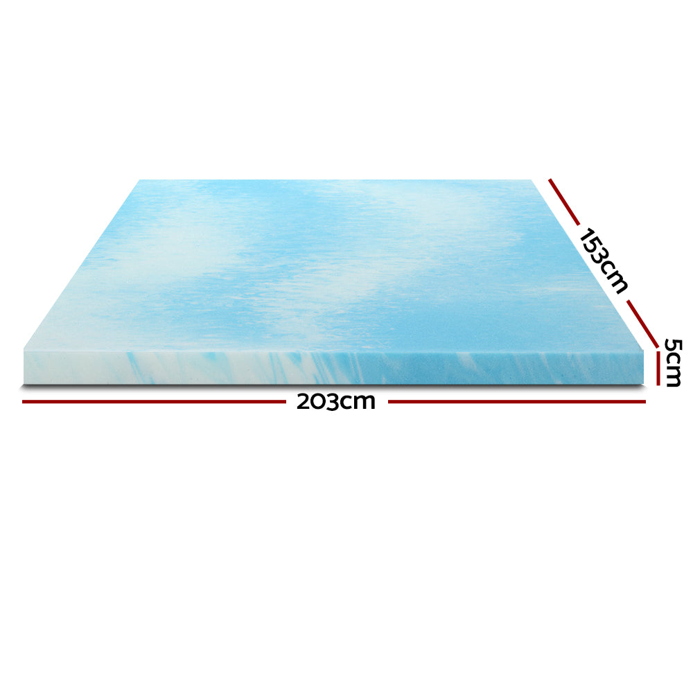 Giselle Bedding Memory Foam Mattress Topper Gel 5cm Queen-Furniture &gt; Mattresses &gt; Mattress Toppers-PEROZ Accessories
