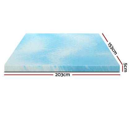 Giselle Bedding Memory Foam Mattress Topper Gel 5cm Queen-Furniture &gt; Mattresses &gt; Mattress Toppers-PEROZ Accessories