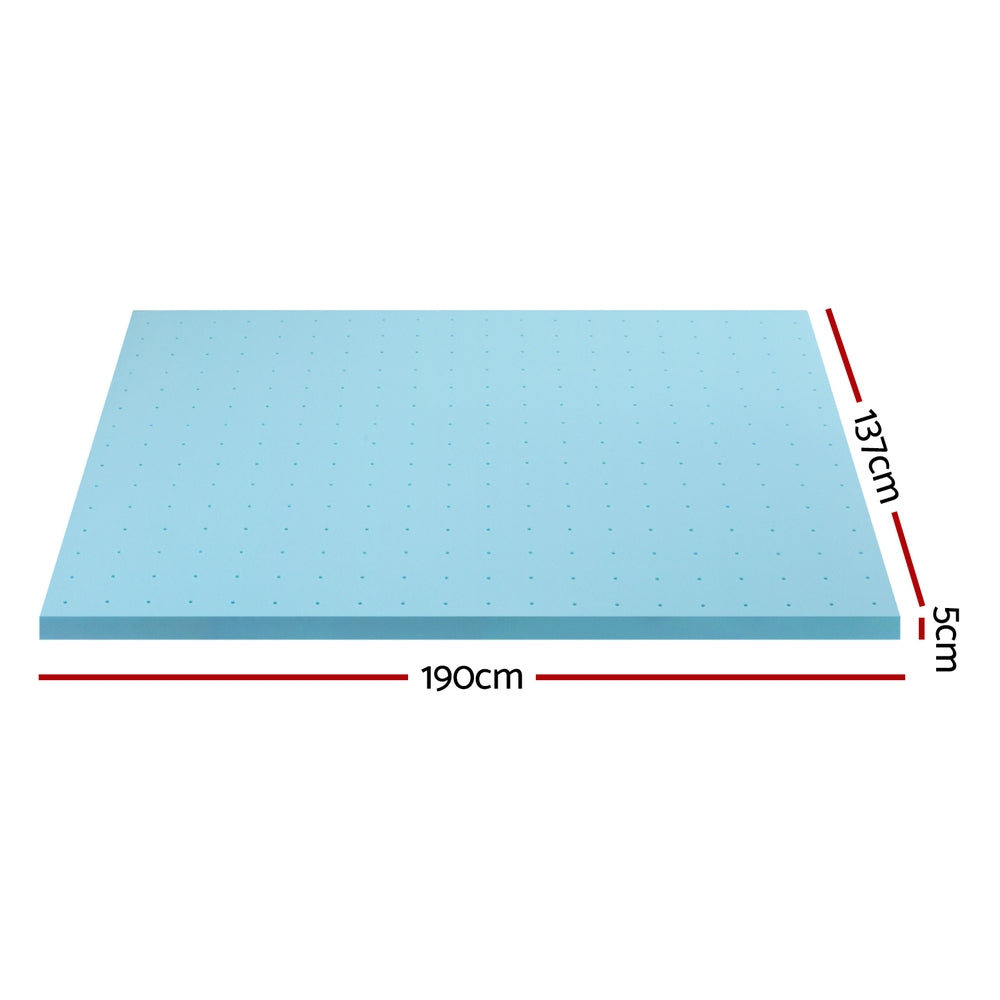 Giselle Bedding Memory Foam Mattress Topper Ventilated Cool Gel 5cm Double-Furniture &gt; Mattresses &gt; Mattress Toppers-PEROZ Accessories