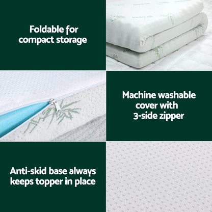 Giselle Bedding Memory Foam Mattress Topper Ventilated Cool Gel 5cm King-Furniture &gt; Mattresses &gt; Mattress Toppers-PEROZ Accessories