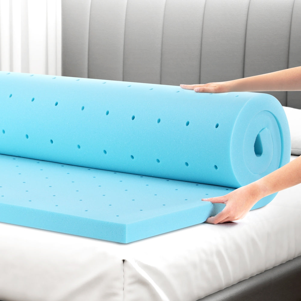 Giselle Bedding Memory Foam Mattress Topper Ventilated Cool Gel 5cm Single-Furniture > Mattresses > Mattress Toppers-PEROZ Accessories