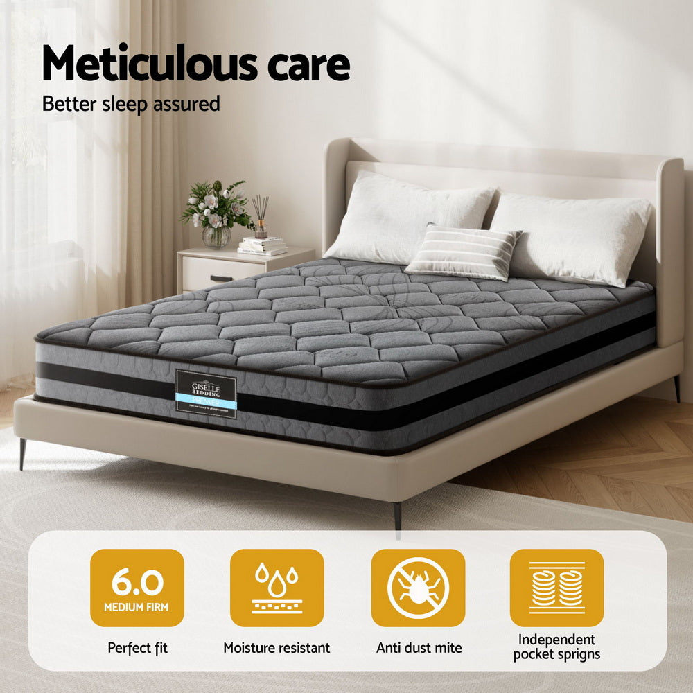Giselle Bedding 22cm Mattress Medium Firm Double-Mattresses-PEROZ Accessories