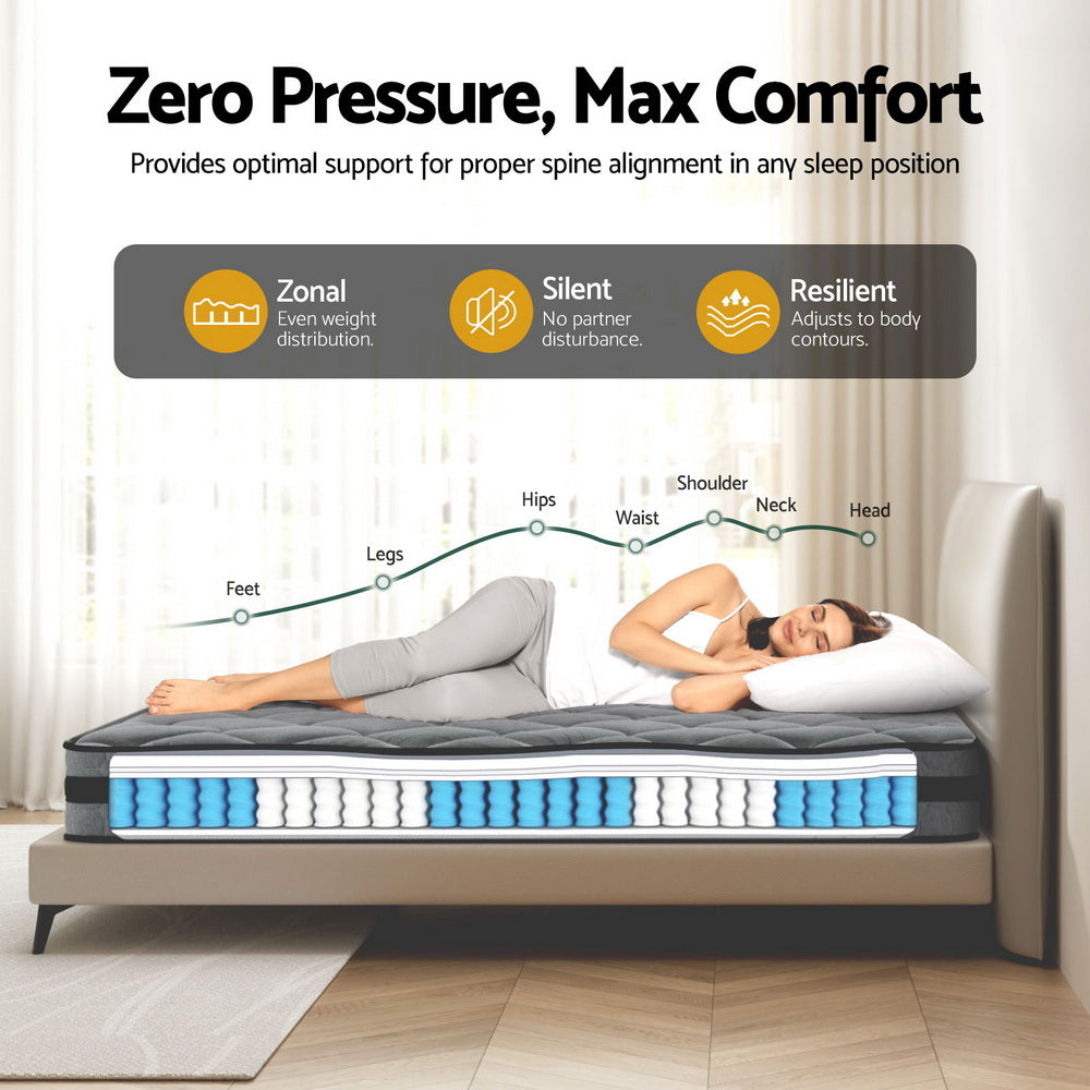 Giselle Bedding 22cm Mattress Medium Firm King Single-Mattresses-PEROZ Accessories
