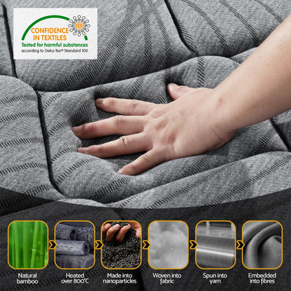 Giselle Bedding 22cm Mattress Medium Firm King Single-Mattresses-PEROZ Accessories