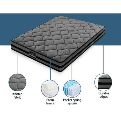 Giselle Bedding 22cm Mattress Medium Firm Queen-Mattresses-PEROZ Accessories