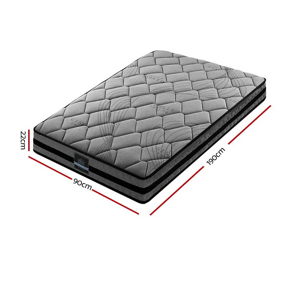 Giselle Bedding 22cm Mattress Medium Firm Single-Mattresses-PEROZ Accessories
