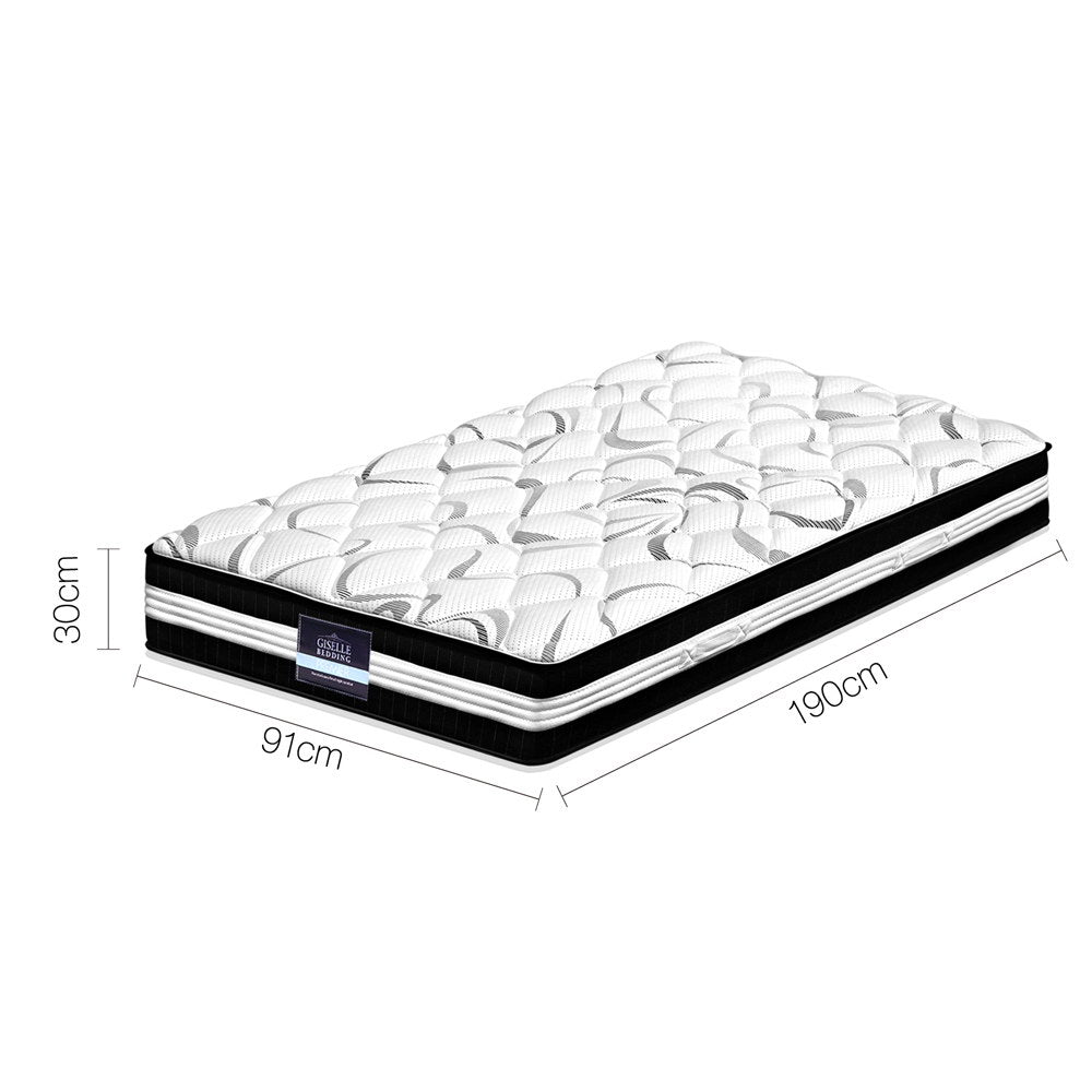 Giselle Bedding 30cm Mattress Medium Firm Single-Mattresses-PEROZ Accessories