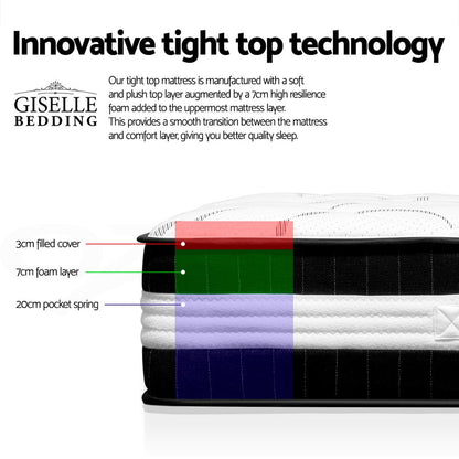 Giselle Bedding 30cm Mattress Medium Firm Single-Mattresses-PEROZ Accessories