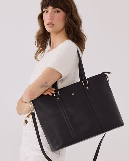 Tara Laptop Tote Work Bag With Crossbody Strap-Handbags-PEROZ Accessories