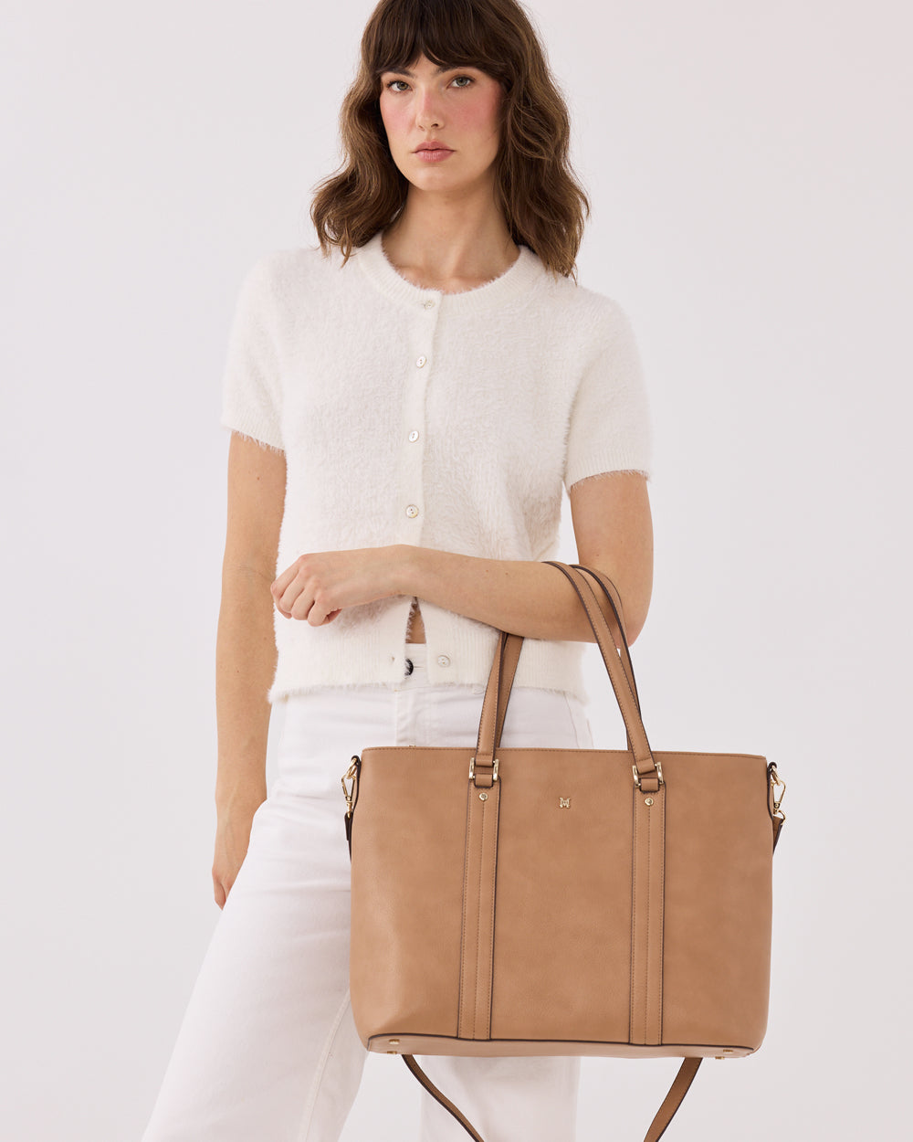 Tara Laptop Tote Work Bag With Crossbody Strap-Handbags-PEROZ Accessories