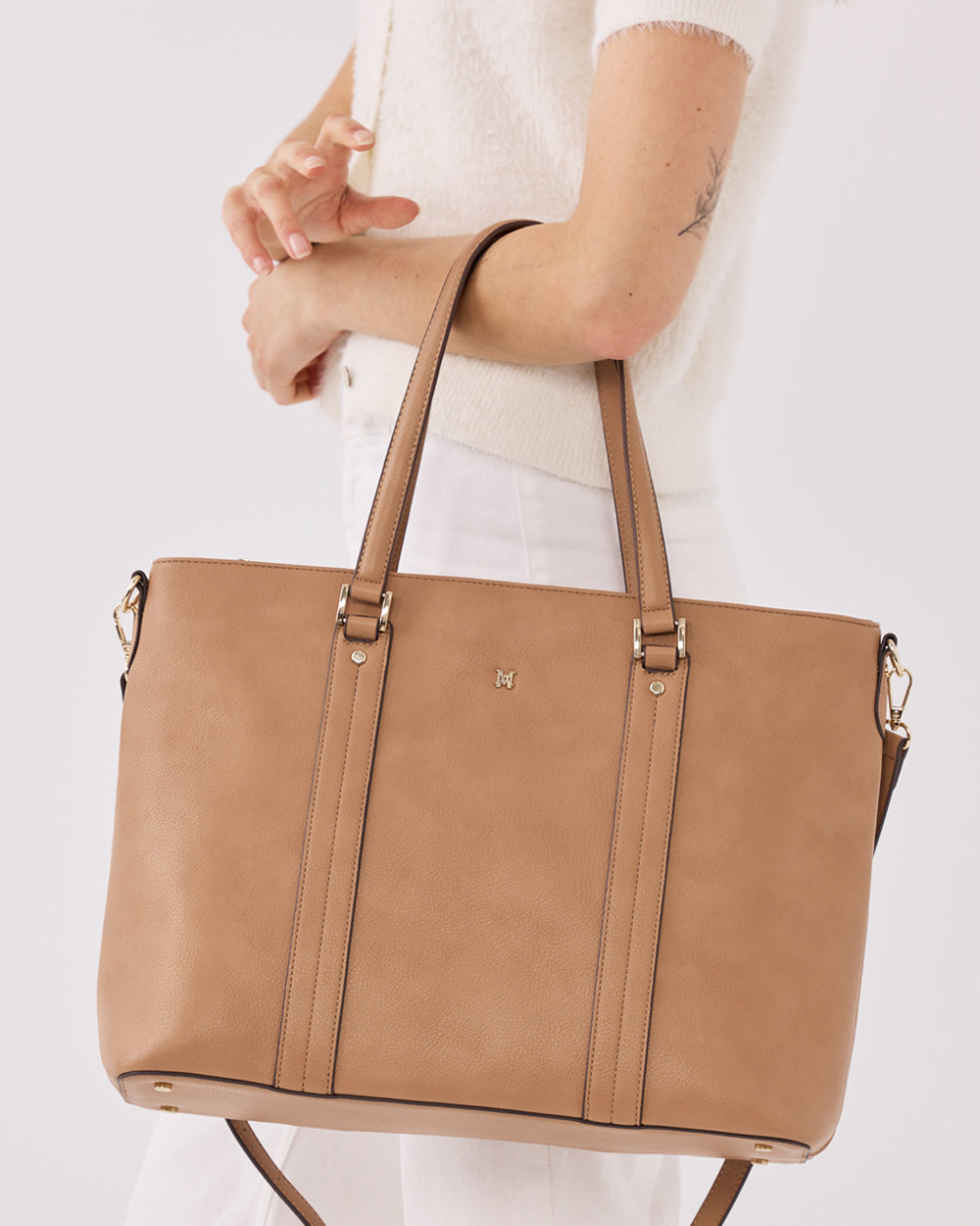 Tara Laptop Tote Work Bag With Crossbody Strap-Handbags-PEROZ Accessories