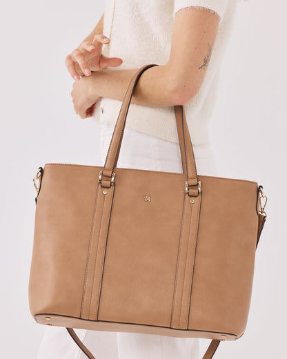 Tara Laptop Tote Work Bag With Crossbody Strap-Handbags-PEROZ Accessories