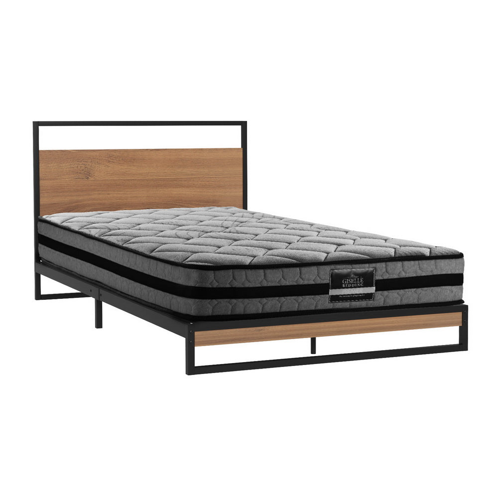 Artiss Metal Bed Frame King Single Size Beds Platform with Mattress-Furniture &gt; Bedroom &gt; Beds &amp; Bed Frames-PEROZ Accessories