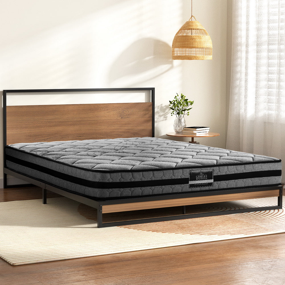 Artiss Bed Frame Queen Size Metal Frame DANE with Mattress-Furniture &gt; Bedroom &gt; Beds &amp; Bed Frames-PEROZ Accessories