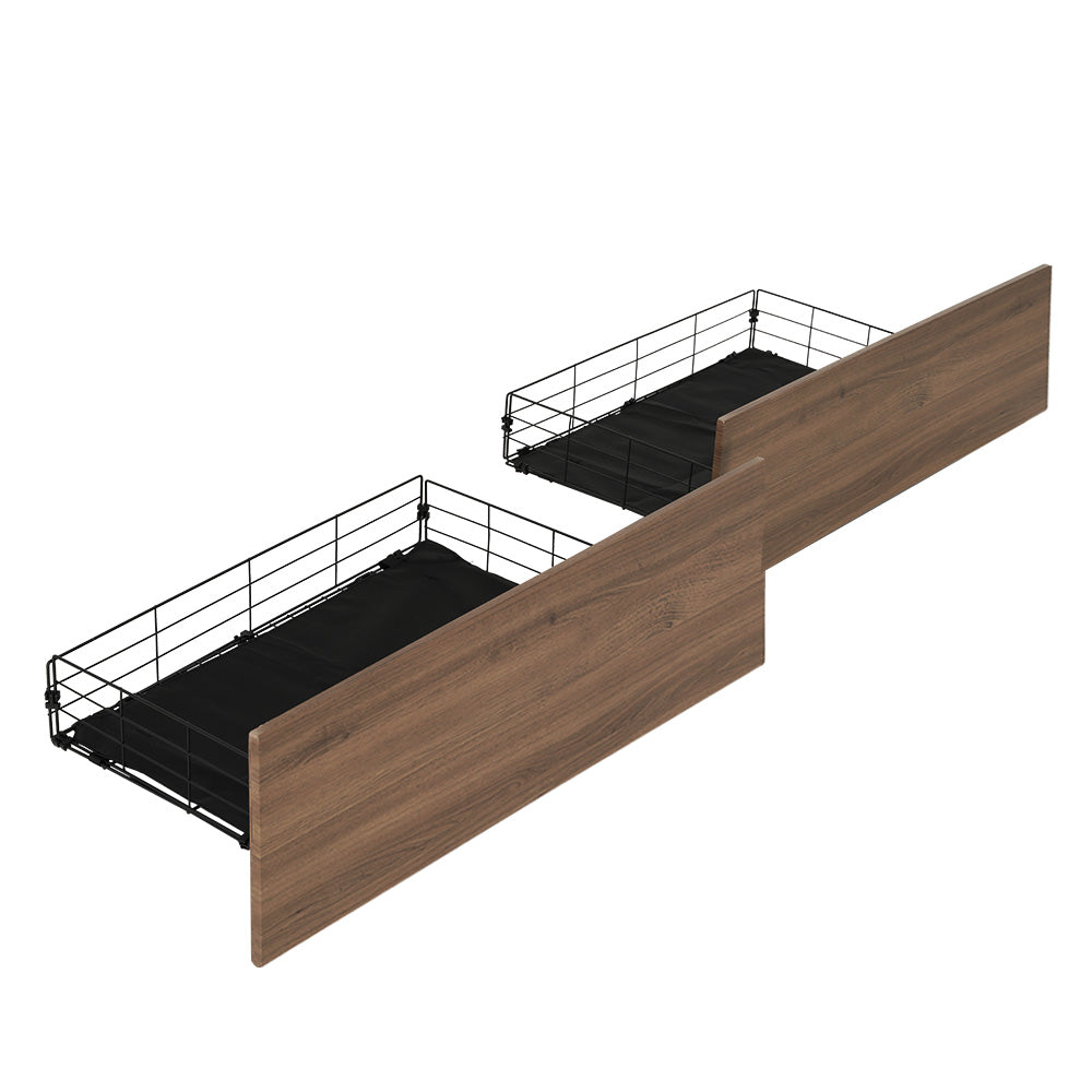 Artiss 2x Bed Frame Storage Drawers Trundle Black-Furniture &gt; Bedroom-PEROZ Accessories